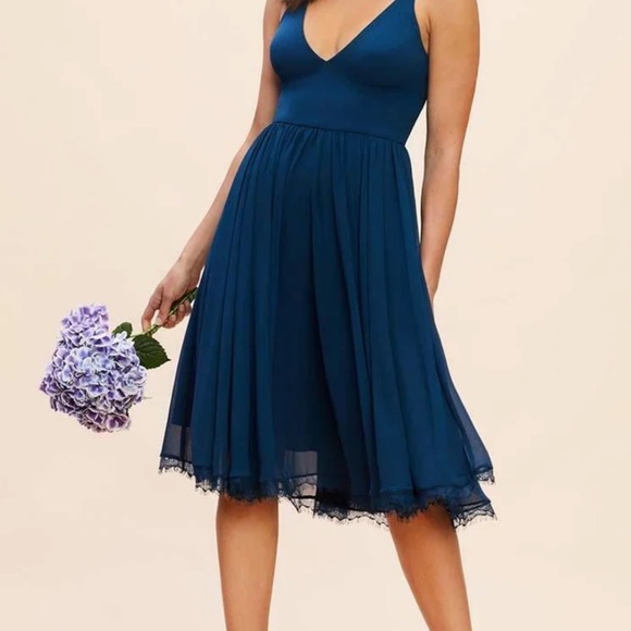 Dress the Population Dresses & Skirts - Dress the Population Deep Blue Midi Dress